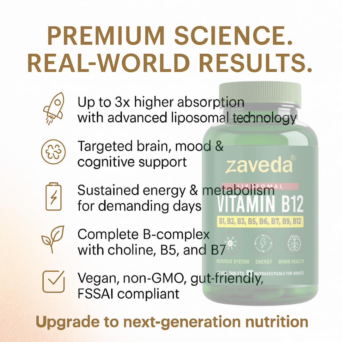 Liposomal Vitamin B12 with B1, B2, B3, B5, B7, B9, 60 Nos. Veg. — Amazon image 9
