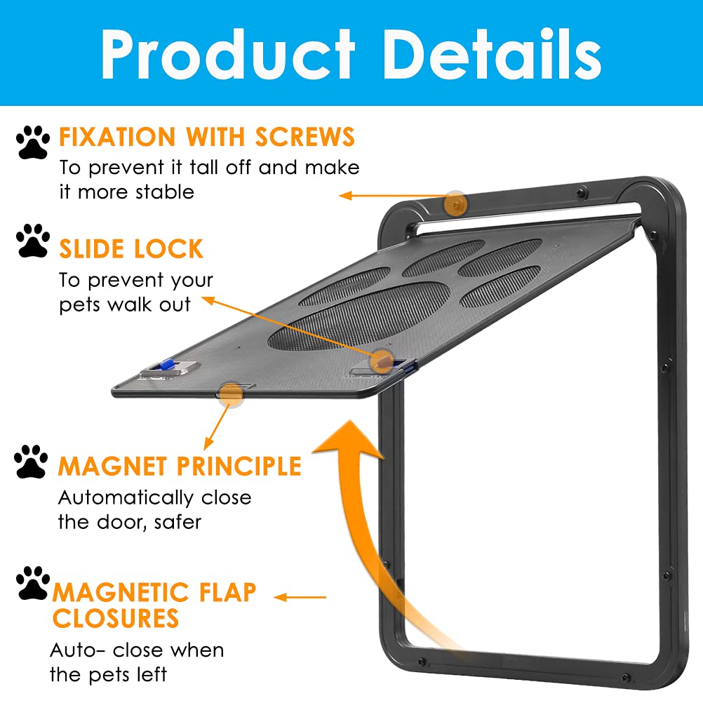 Dog Screen Door,Lockable Pet Screen SelfClosing