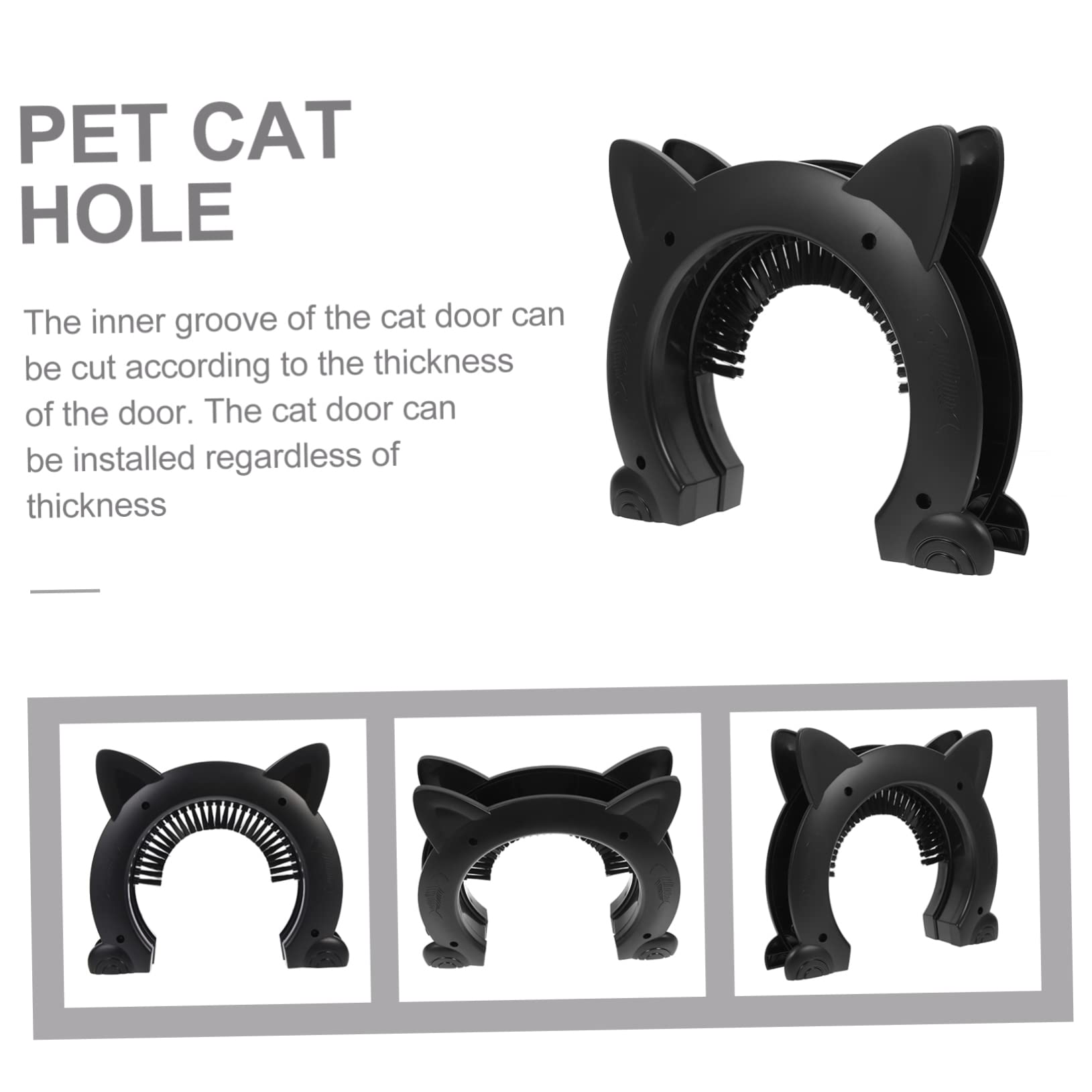Happyyami Two-Way Cat Door Brushed Design for Indoor Cat Door for Your Home