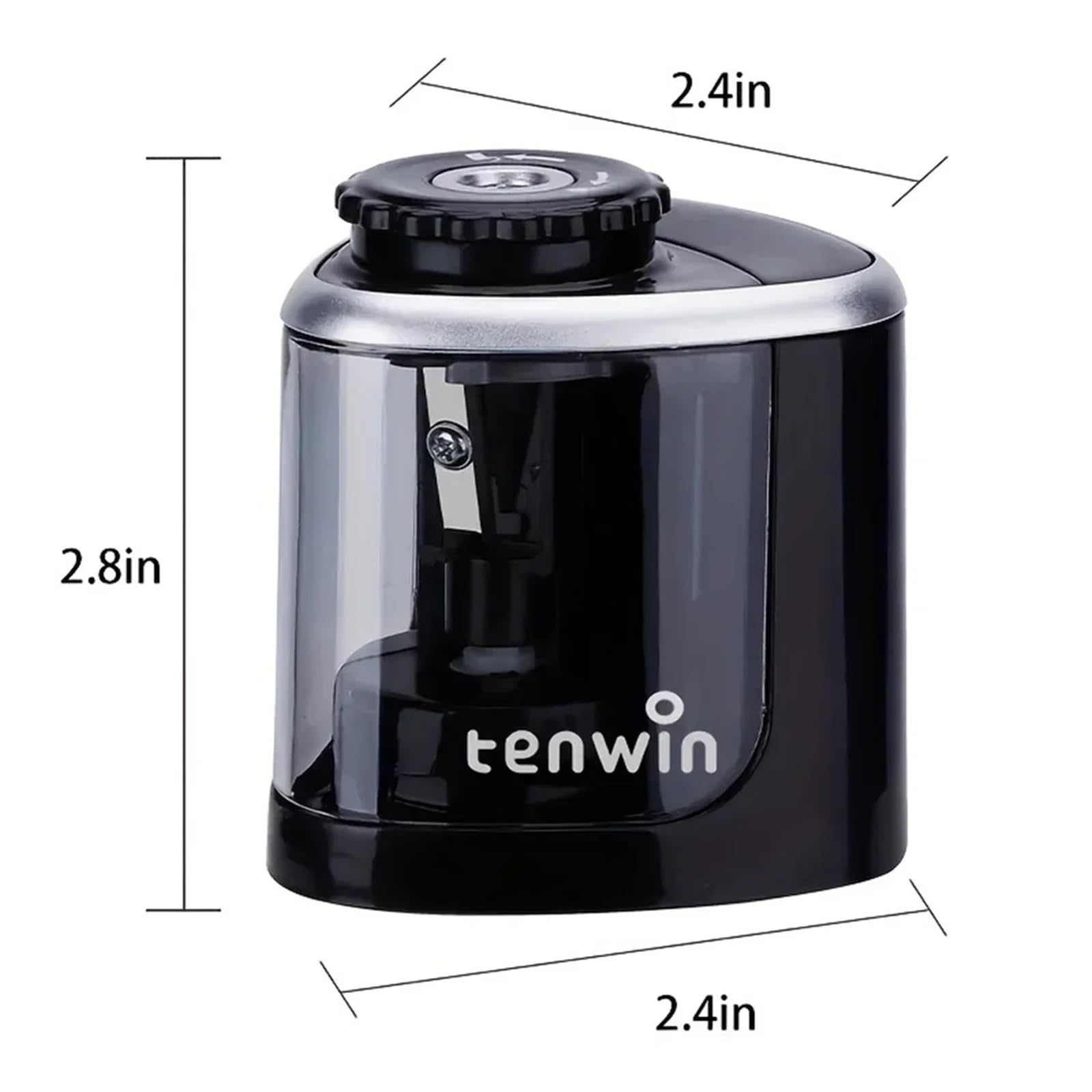 Sacapuntas eléctrico Sacapuntas automático de Escritorio Adecuado for lápices for Estudiantes Papelería de Oficina Escolar (Negro -1)(Black -1)