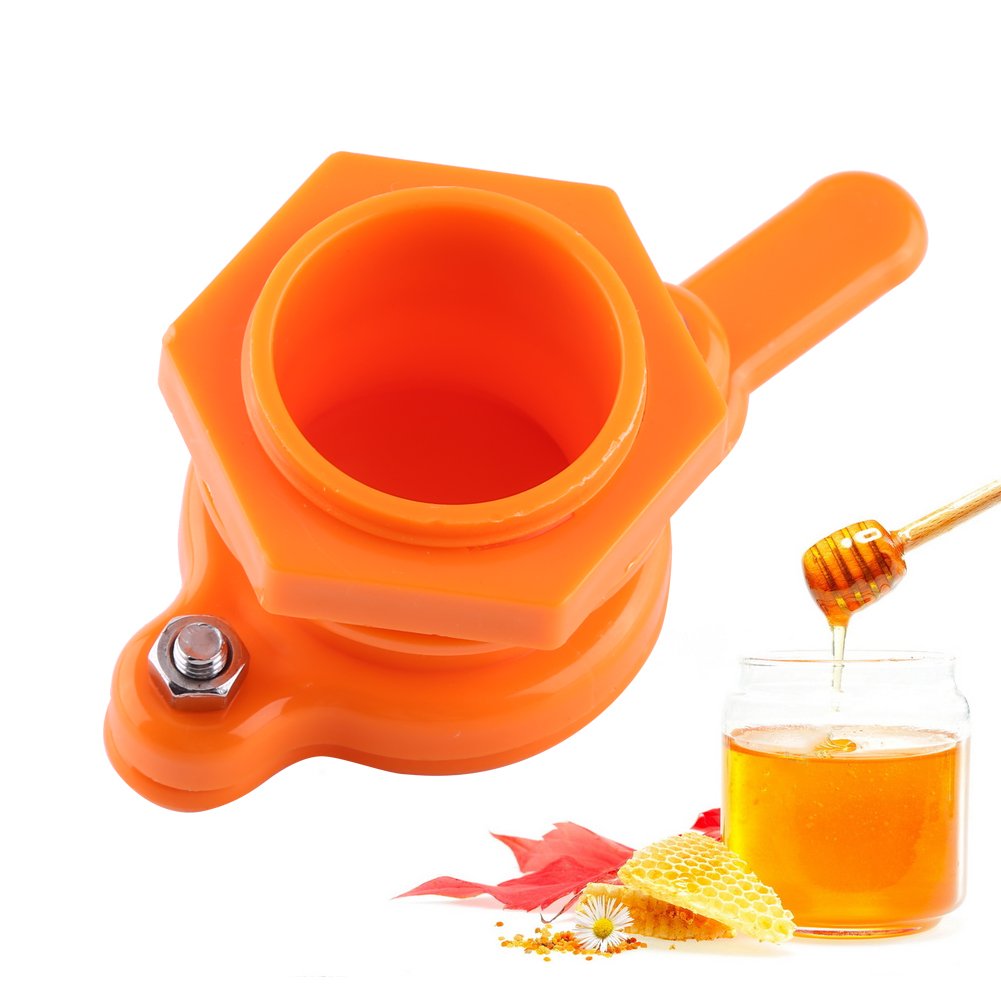 Bee Honey Tap Plastic Gate Valve, Beekeeping Bottling Equipment Bee Honey Gate Valve Extractor Tap Gate Valve Beekeeping Tool for Honey Bucket Valves(Orange)