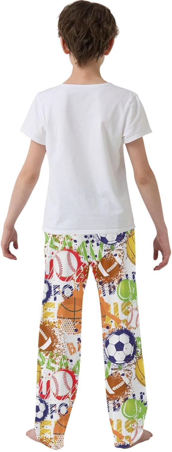 Boy's Pants Penguin White Heart Cartoon Red Jogger Pants Elastic Waist Long Bottoms Trousers with Pockets 6-14 Years - Image 6