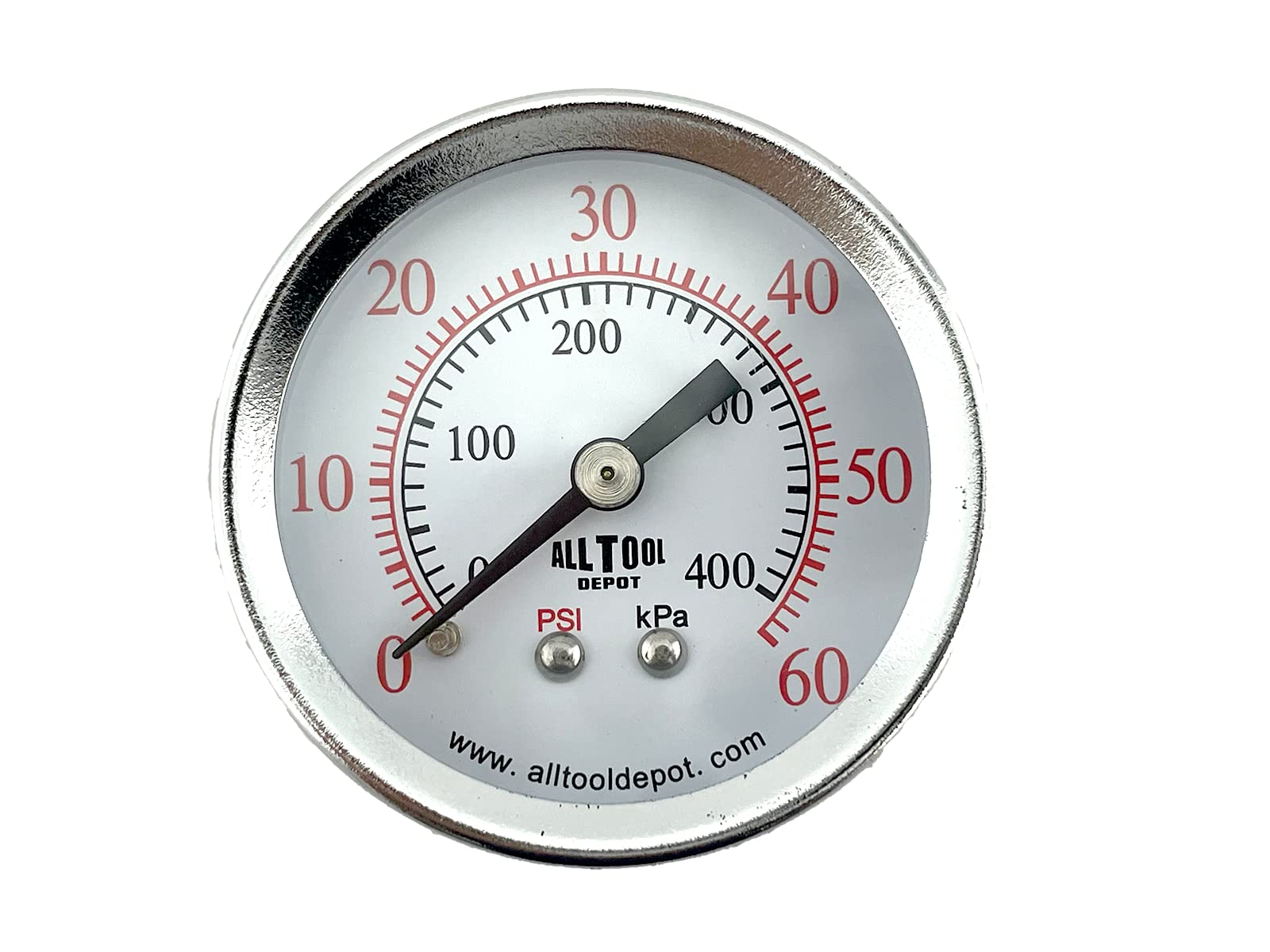 2" Air Pressure Gauge Center Back Mount 1/8" NPT 2" Dial - 0 to 60 PSI