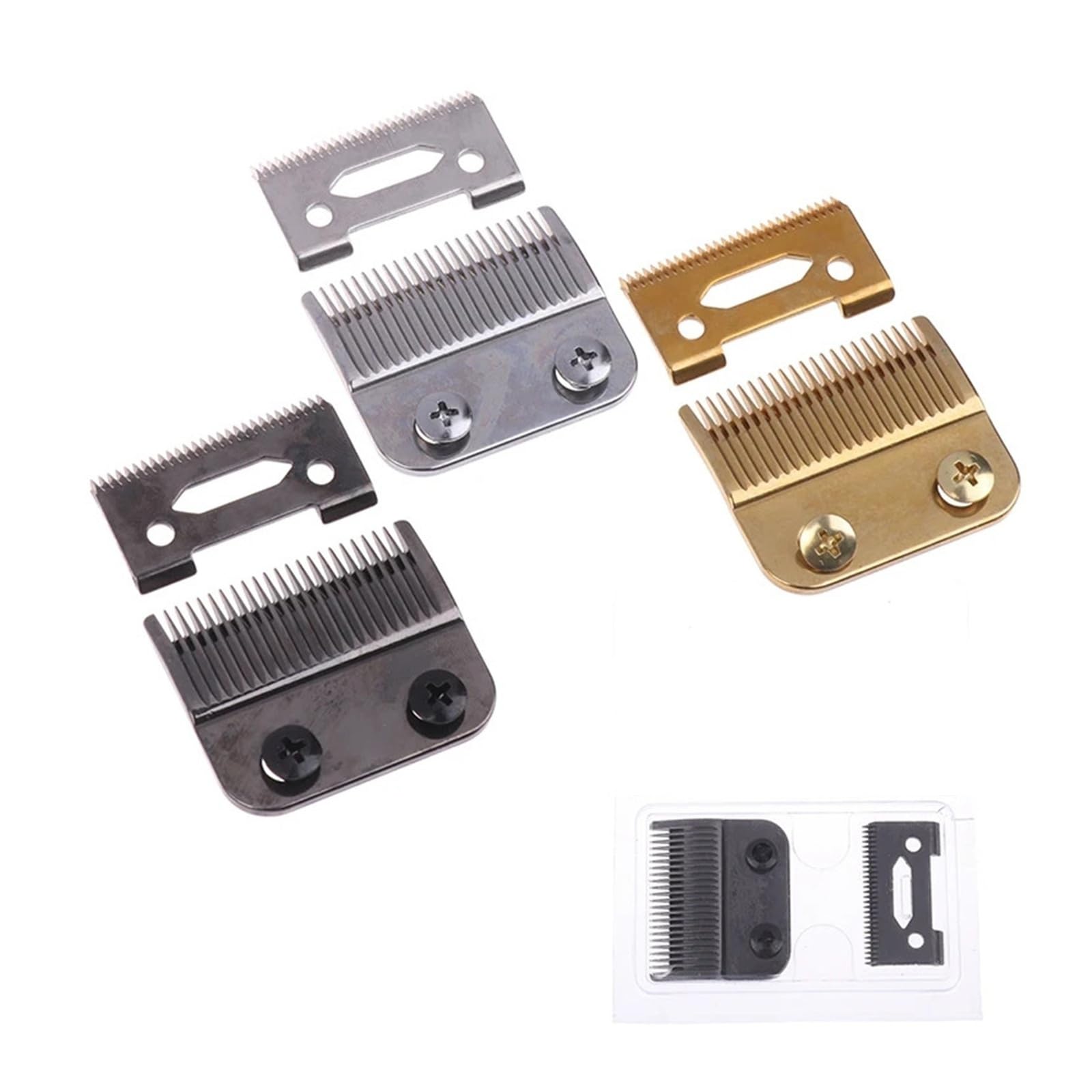 1 Set Ersatzklinge mit 2 Löchern, kompatibel mit schnurlosen Magic Clip 808 Haarschneidemaschinen (Schwarz, 1 Set)