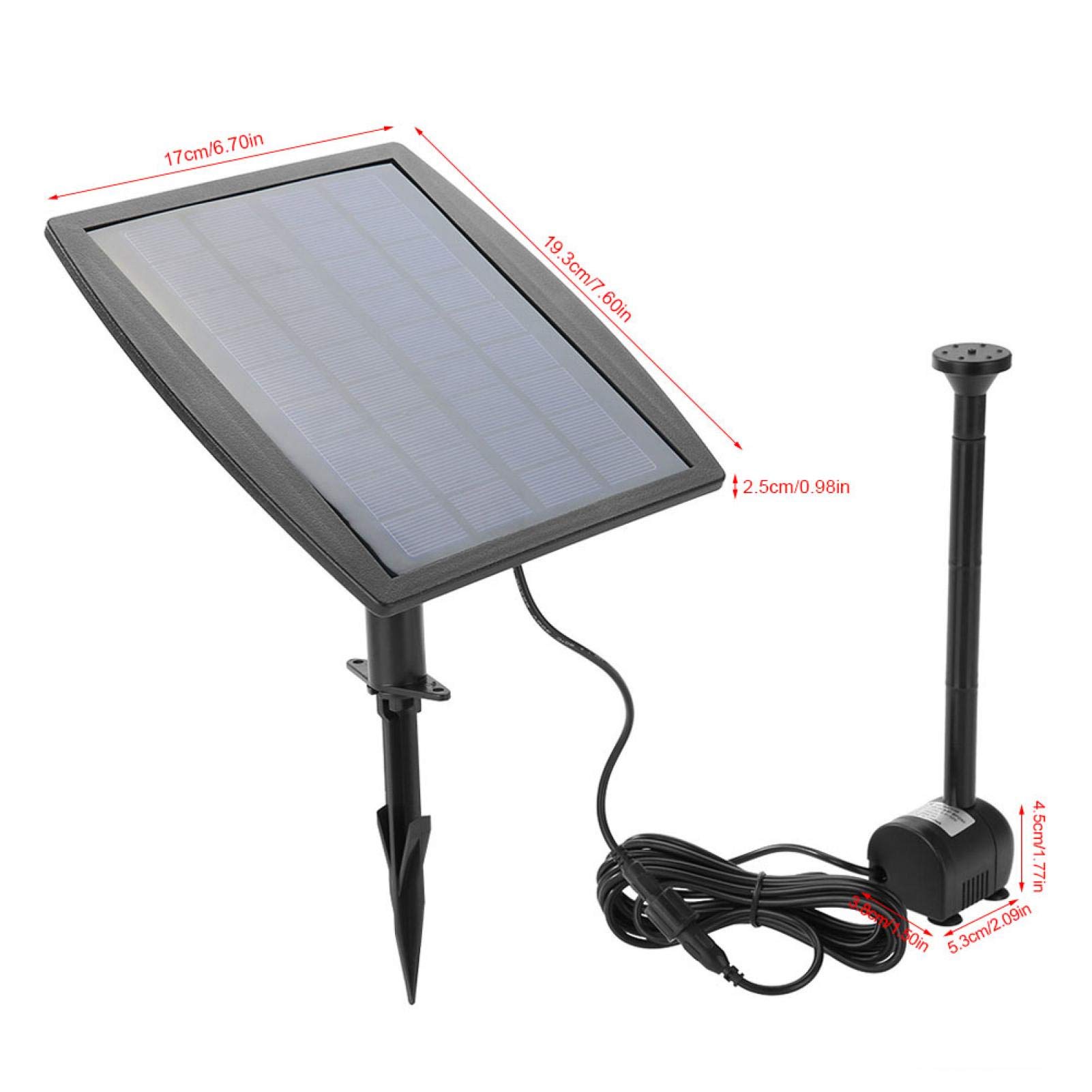 Pompa ad Acqua Solare, Pompa ad Acqua a Fontana ad energia Solare da 2,5 W per Piscina, Stagno, Patio, Piante da Giardino, Acquario