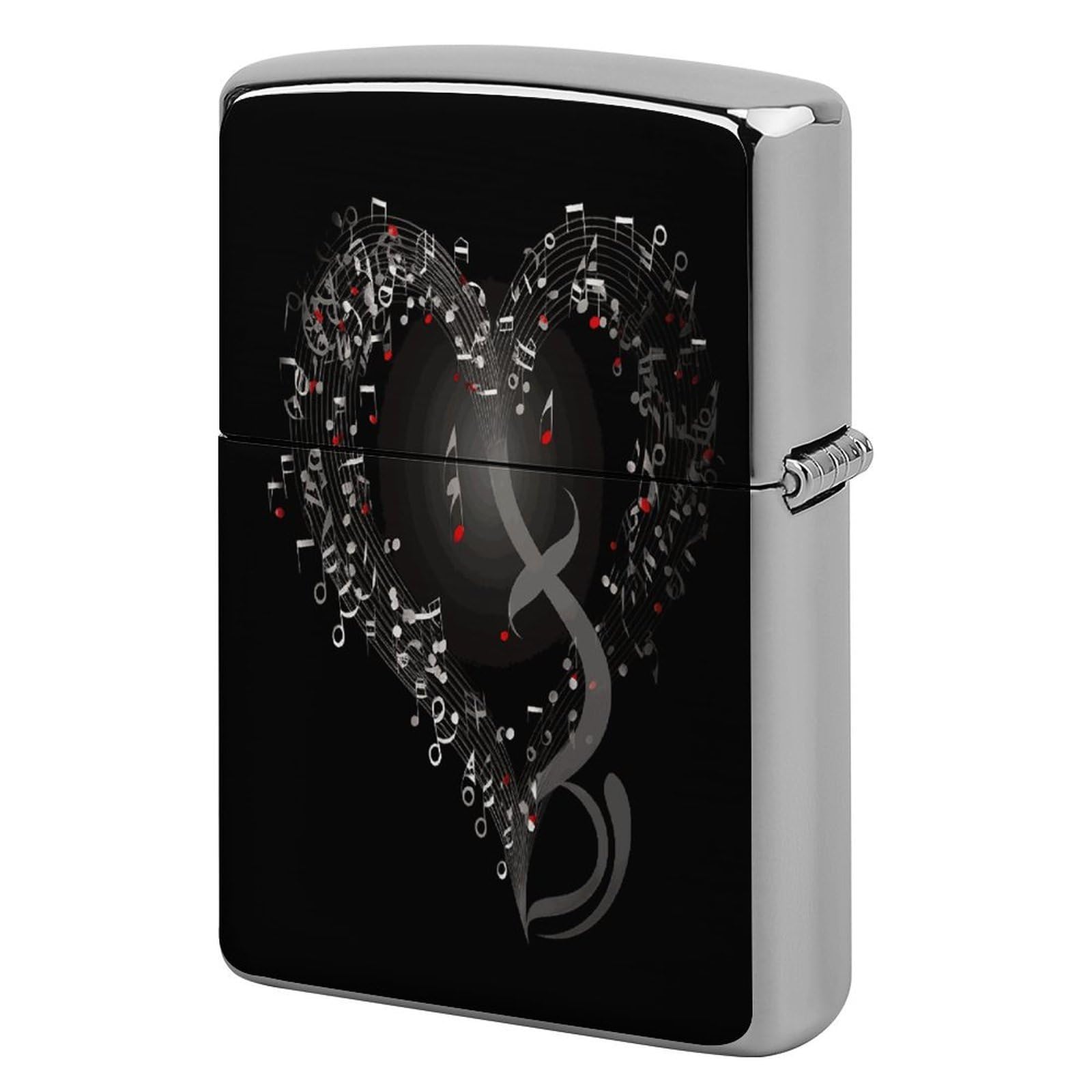 Fekiloot Style Music Note Heart Lighter Case Cover Metal Lighter Case