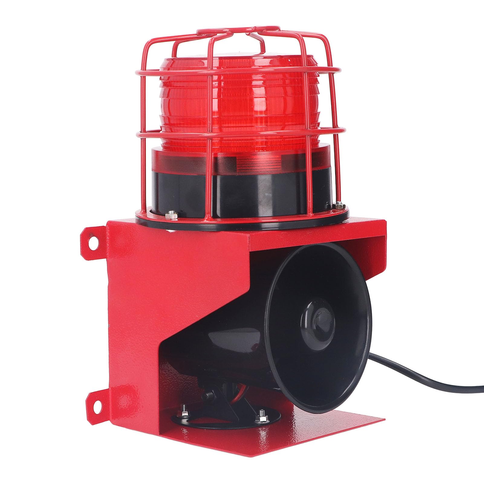 Alarma de Luz Sonora, Alarma de Sirena Industrial con Sonido de 115 DB para Fábrica de Bancos de Centros Comerciales (Enchufe Europeo 220V)