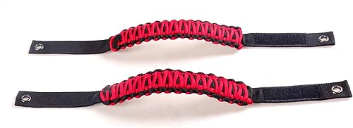 Miniatura 7 de BESTAOO Asas de agarre para barra antivuelco, mango de agarre de paracaídas para accesorios Ford Bronco 2021 2022 2023 2024, paquete de 2 (rojo)