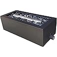 28" Steel 50K BTU Smokeless Propane Gas Fire Pit Square Table Fireplace for Outdoor Backyard Patio, Deck & Porch Heating, Black