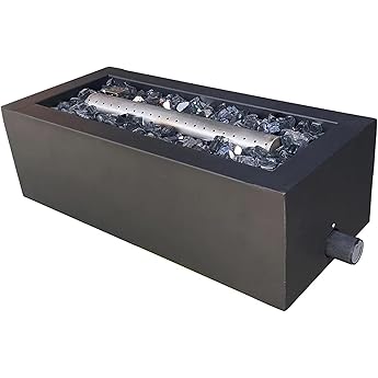28" Steel 50K BTU Smokeless Propane Gas Fire Pit Square Table Fireplace for Outdoor Backyard Patio, Deck & Porch Heating, Black