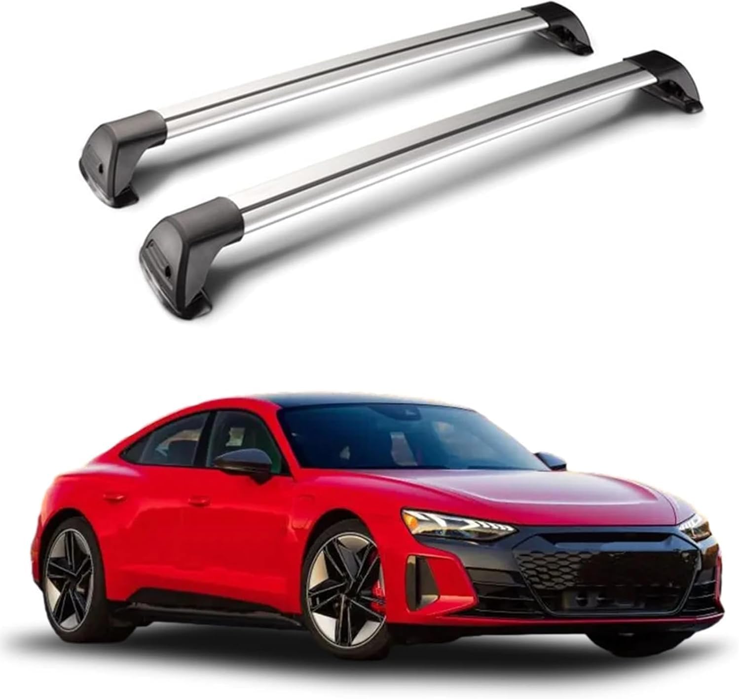 Dachträger Gepäckträger für Audi e-Tron GT 4 Door Coupe 2020-2024, Dachgepäckträger Querträger Aluminium DachträGer mit Schlössern Relingträger