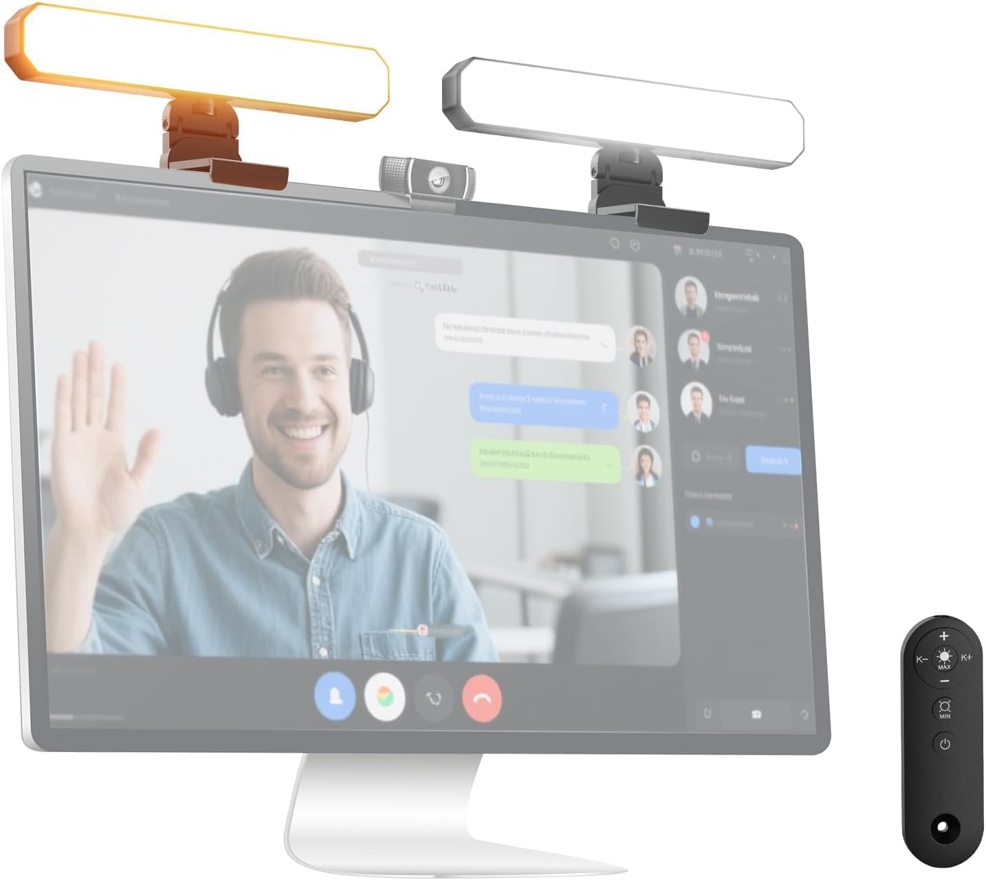 NEEWER BÁSICO 12W Barra Luz Monitor Dual con Soportes, Lámpara LED Escritorio para Oficina en Casa Luz Videoconferencia Ordenador Laptop Webcam Zoom Transmisión, Bicolor, Remoto/Táctil Regulable, L10