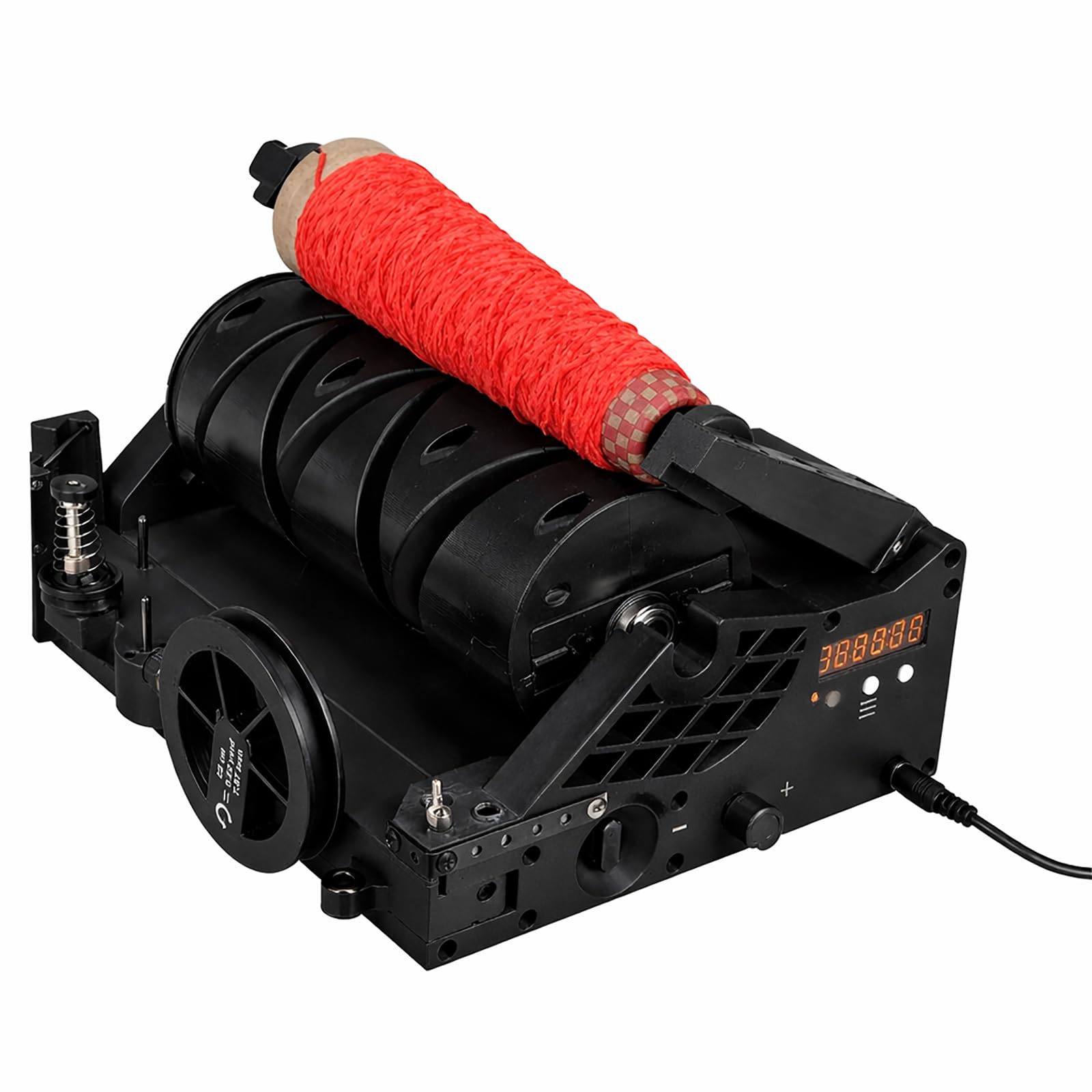 Bobinadora automática de hilo con contador de longitud, máquina de bobinado de cono para lana, bobinadora de hilo de parada automática para ganchillo, tejer, bobinadora de bobina de alta velocidad