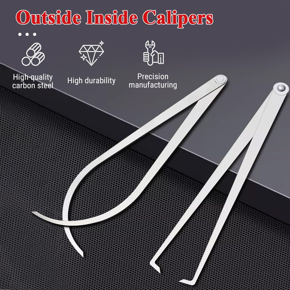 Calibri Interni Esterni, 2 pezzi 6 pollici Joint Calibro in Acciaio Inox, Macchinista Compassi Set Esterno Interno Combinazione Pinze Misura Tool Set, per Misurare Parti con Requisiti Inferior