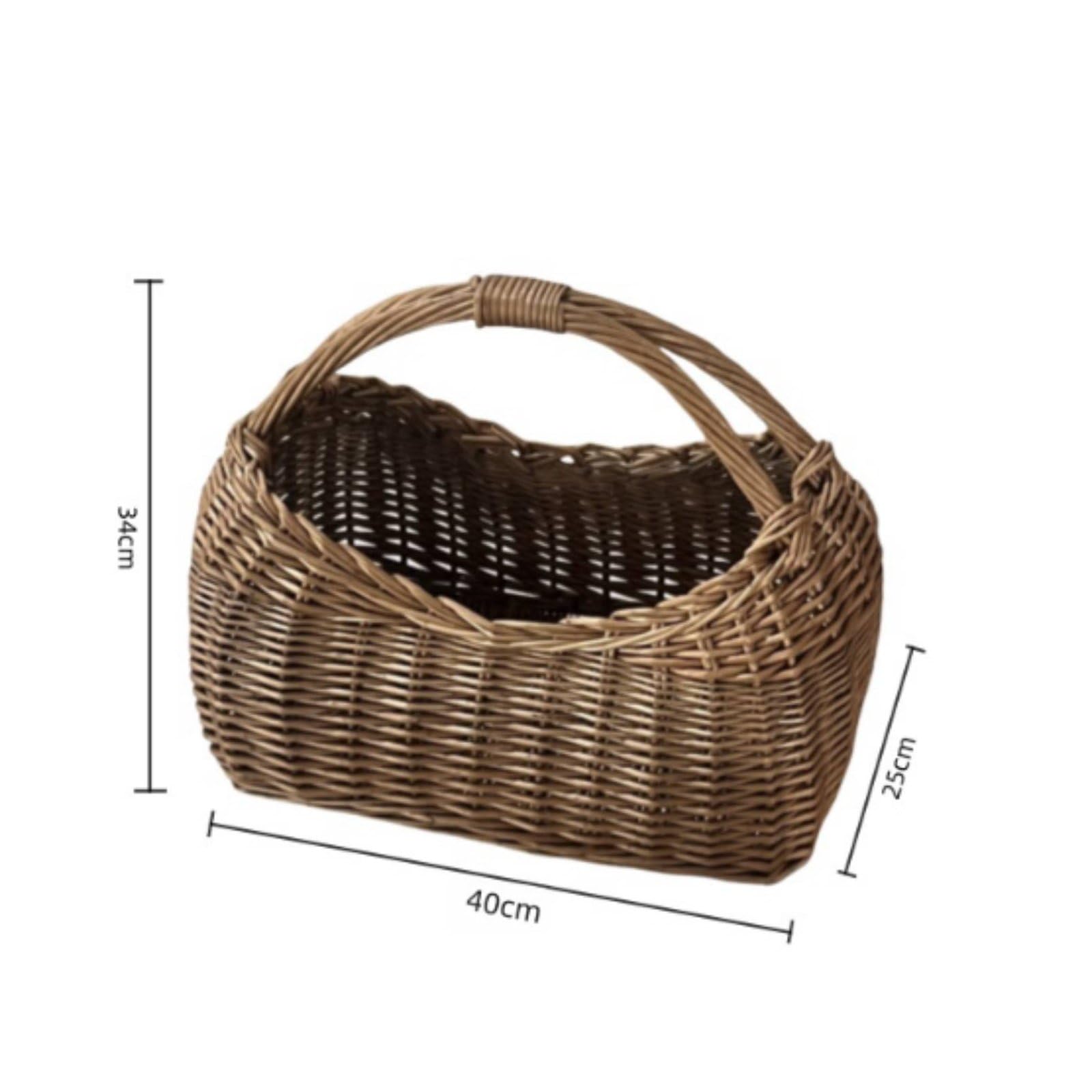 Bolso Cesta Resistente Bolso Mimbre Reutilizable Cesta Tejida para Exhibición