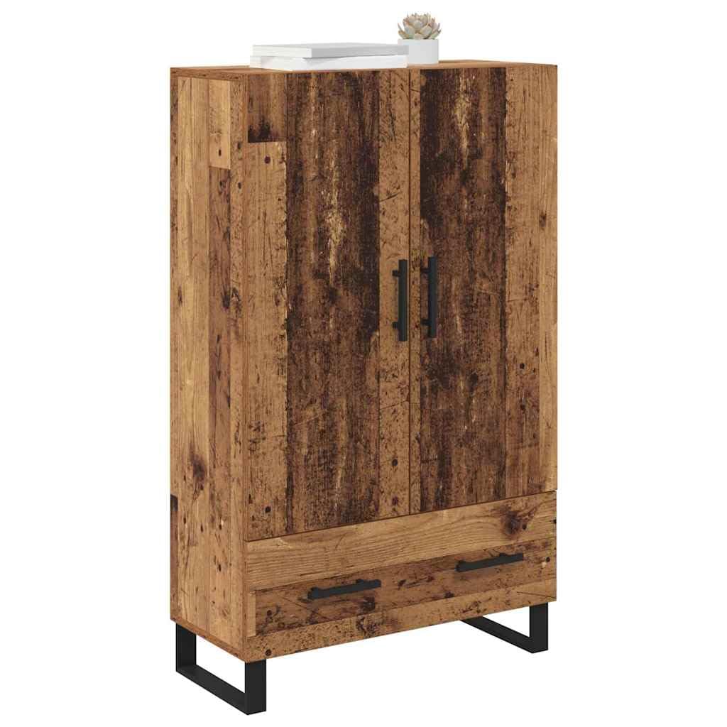 Nowoczesna komoda o wyglądzie starego drewna, 69,5 x 30 x 115 cm, materiał drewnopochodny, z szufladą, 2 drzwi, miejsce do przechowywania do salonu, sypialni, korytarza, uniwersalny mebel