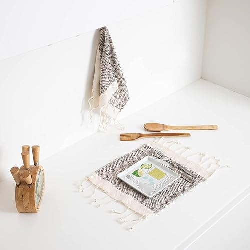 Miniatura 10 de Smyrna Turkish Cotton- Paquete de 6 paños de cocina de 100% algodón natural, 12x12pulgadas, lavables a máquina, ultra suaves, absorbentes,