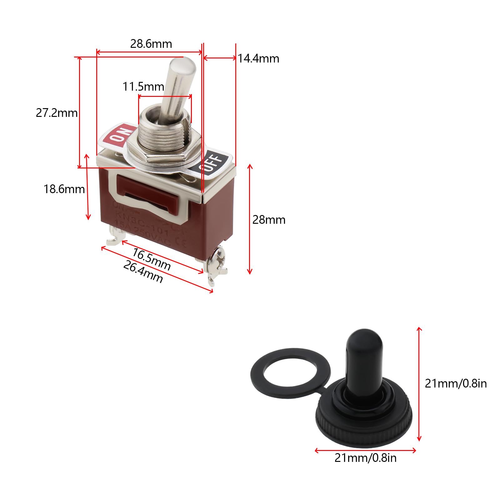 Interruttore (ON)-OFF-(ON) 12 V - Interruttori e Spie - MTO Nautica Store