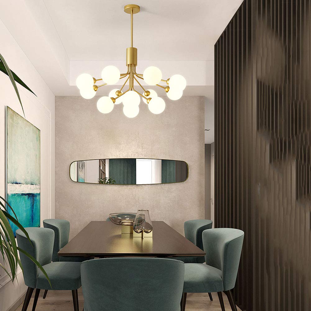 Lampadario Industriale Vintage Sputnik a 18 luci, lampadario Moderno a Sfera in Vetro, Lampada da soffitto Irregolare in Metallo, Lampada da Cucina per lavello, Bar, 12 Teste