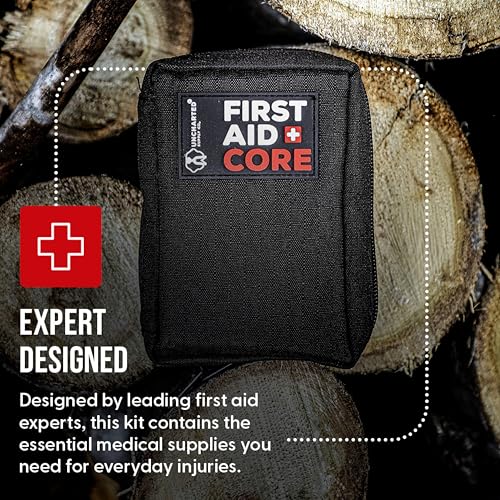Image of Uncharted Supply Co. First Aid Core - Travel-Size First Aid Kit with 30+ Pieces, Water-Resistant Nylon Pouch, MOLLE Attachment & Labeled Pockets - Compact Emergency Kit for Purse, Locker, Bag