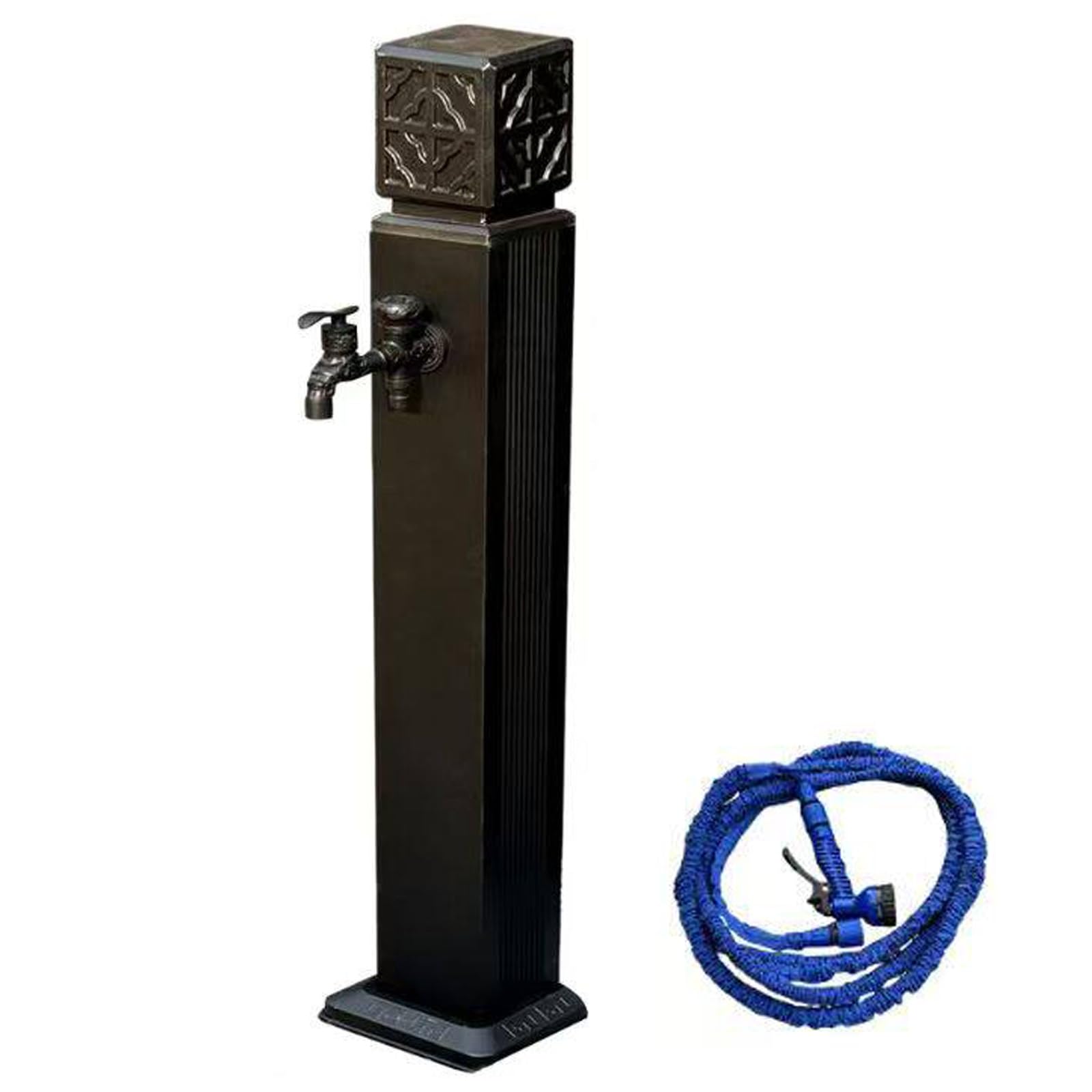 Vertical Garden Water Column, Freeze Proof Outdoor Faucet Water Column, Courtyard, Lawn, Farm, and Backyard Irrigation(Black,100cm/39.4in)