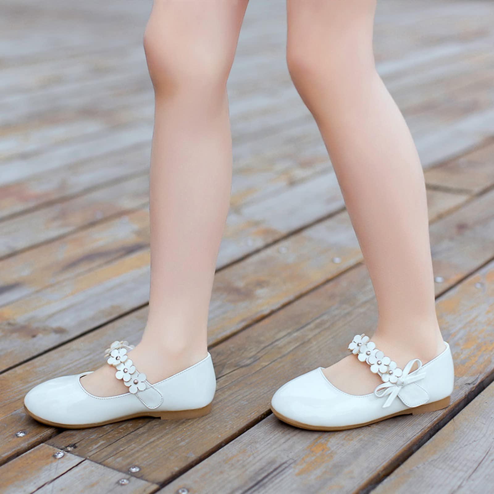 Zapatos de noche para niños y niñas, zapatos de vestir, planos y ligeros, zapatos de baile, elegantes princesas, zapatos de noche, con perla y flor, zapatos de comunión, zapatos de noche de cumpleaños