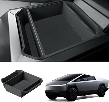 TOPABYTE Armrest Box Organizer for Tesla Cybertruck 2024 2023 ABS Storage Box Center Console Organizer Tray for Cybertruck Interior Accessories, Black