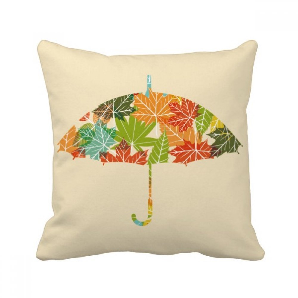 Coussin carré feuilles et pluie 40x40 cm multicolore pour déco de canapé