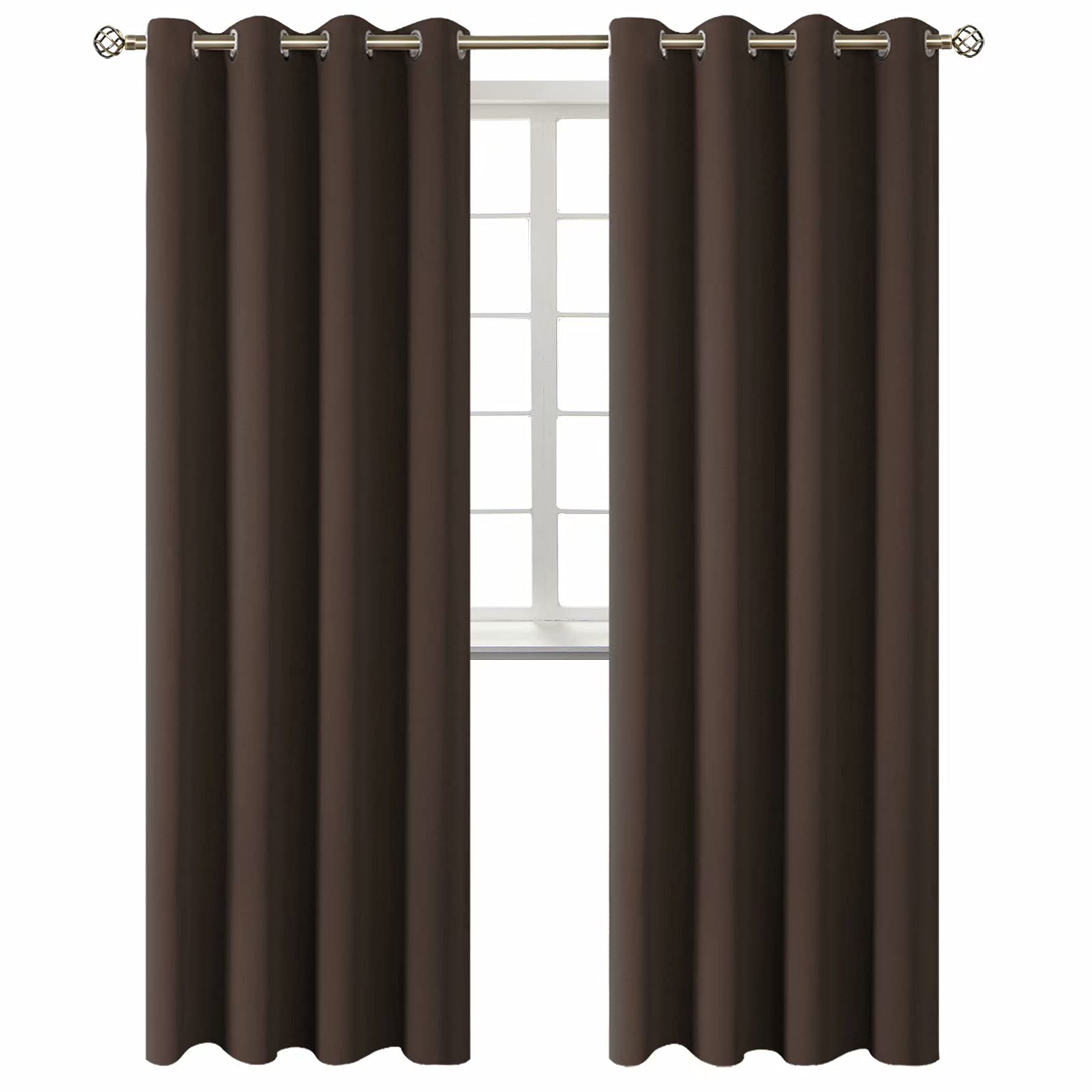 BGment Brown Blackout Curtains for Living Room 95 Inch Long - 2 Panels