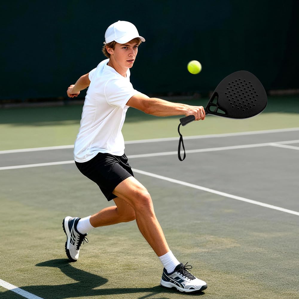 Racchetta da padel - Fibra di vetro mista in fibra di carbonio e nucleo in schiuma EVA, superficie a nido d'ape - 360 g Nero, Racchetta intermedia per adulti