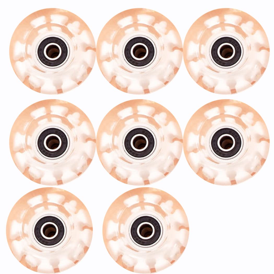 TGHY Paquete de 8 Ruedas de Patines 82A Ruedas de Skateboard Ruedas Luminosas con rodamientos 608RS instalados para Doble Fila Patinaje Y Monopatín 32x58 mm
