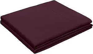 HBHLFZ Full Flat Sheet - Ultra Soft Polyester Top Sheet - Hotel Quality Bed Sheets - Comfortable Wrinkle-Free - Easy to Care for - 1 Full Flat Sheet Only(Full,Burgundy)