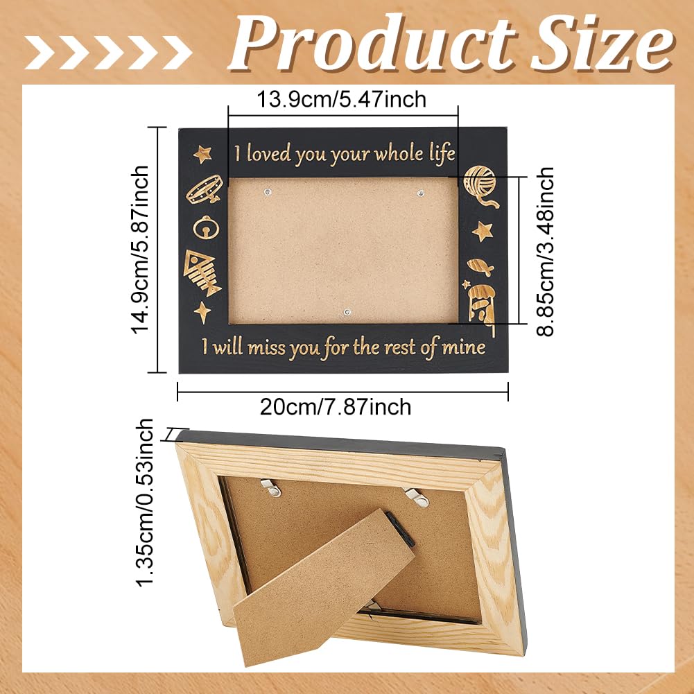 FINGERINSPIRE Cat Memorial Picture Frame 15x20cm I Loved You Your Whole Life Cat Gift Photo Frame Rectangle Wood Photo Frame with Plastic Finding Pet Memorial Keepsake Frame For Cats That Passed - Image 2