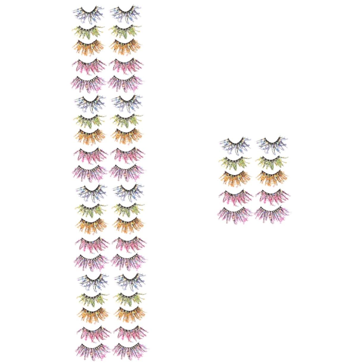 minkissy 25 Paar farbige falsche wimpern lange falsche wimper künstliche Wimpern Glitzer-Wimpern kosmetische wimpern falsche Wimpernverlängerung Cosplay verlängern 3d chemische Faser