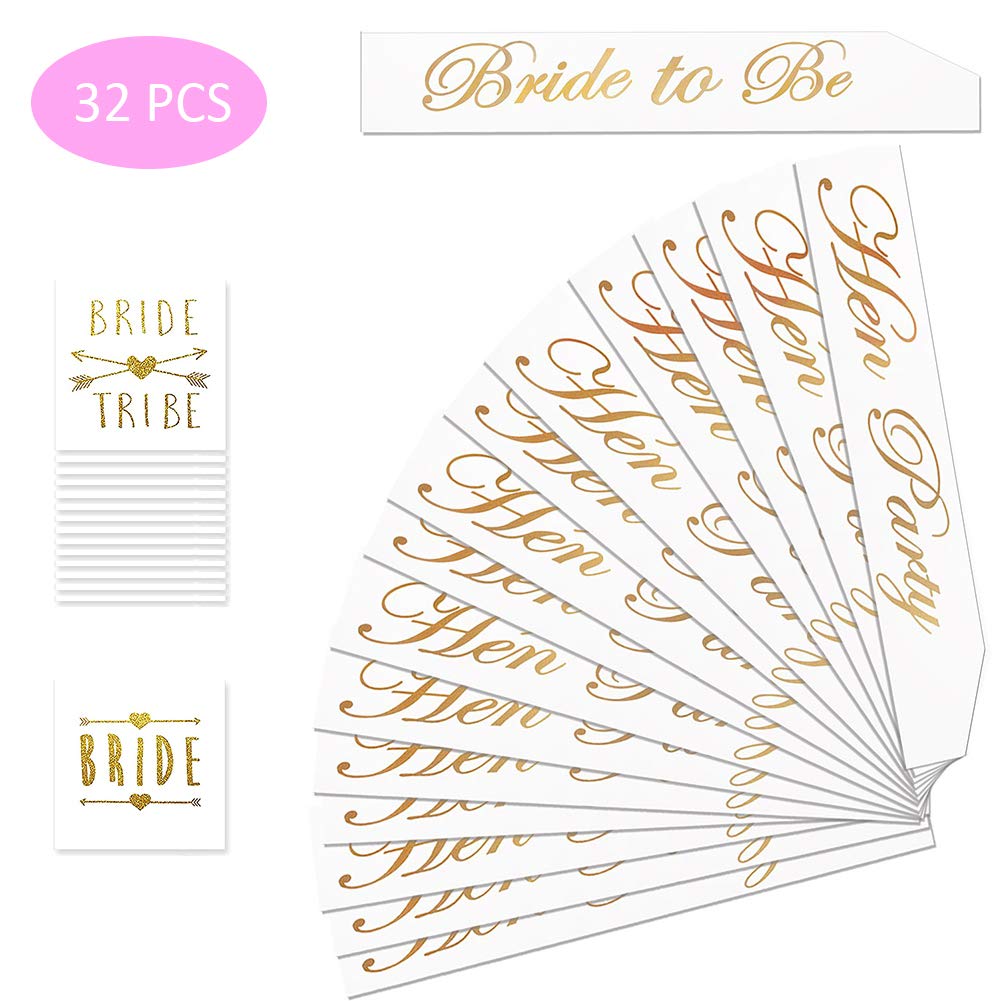 Buy Sunarrive 32pcs Hen Do Party Sashes and Tattoos Set Bride to Be
