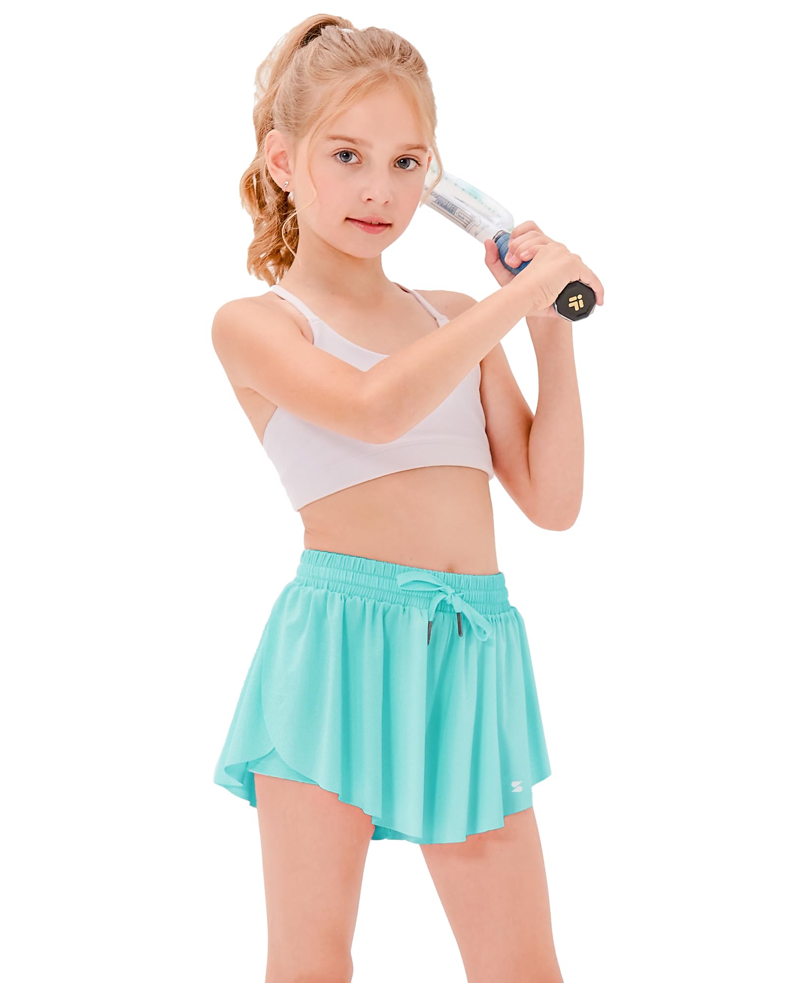 Stelle Girls Butterfly Shorts with Pockets Athletic Running Sports Skirt