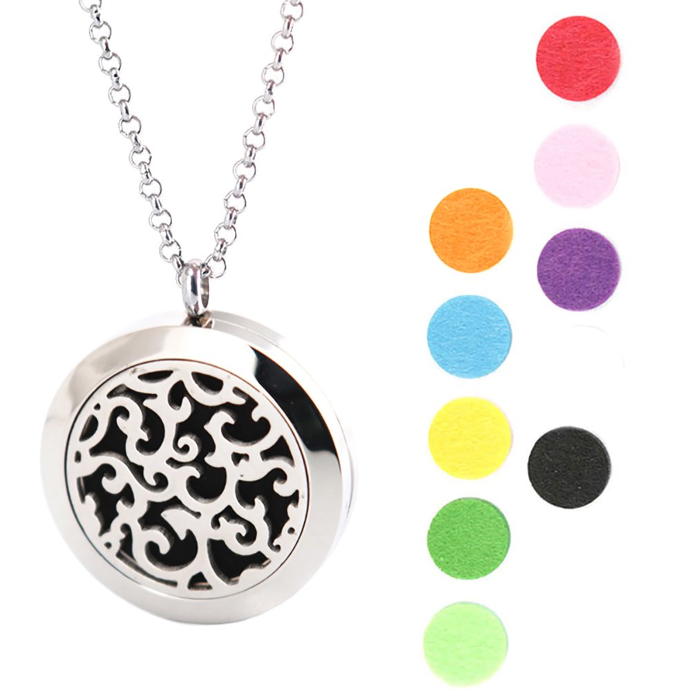 Ratten 25mm Stainless Steel Premium Aromatherapy Essential Oil Diffuser Locket Necklace Pendant