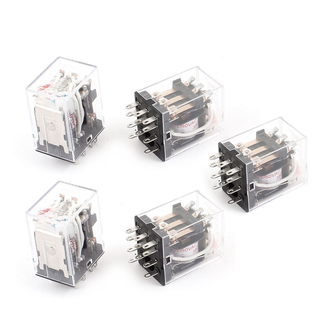Relé de potencia 3PDT MESKEL HH53PL con bobina AC 380V y luz LED roja de 11 pines pack de 5 unidades