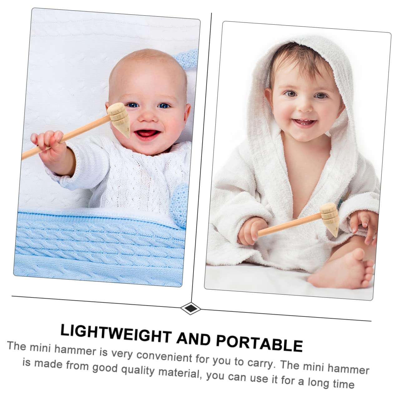 GLEAVI 10pcs Wooden Mini Hammers Pointed Design Hammers for Lightweight Safe Pounding Tools for Birthday Parties Educational Play