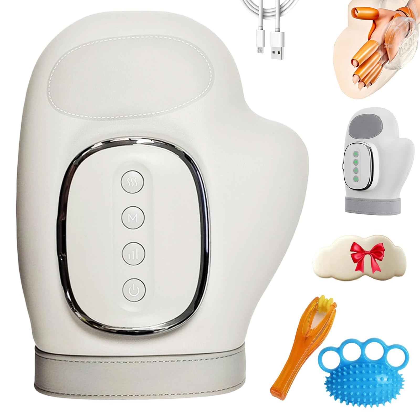Handmassagegerät mit Wärme & Kompression—Entspannung auf Knopfdruck,Elektrisches Massagegerät Mit 5 Intensitäten Und 3 Modi,Automatische Timer Funktion Handgelenkmassage FüR Familie & Freunde (A)