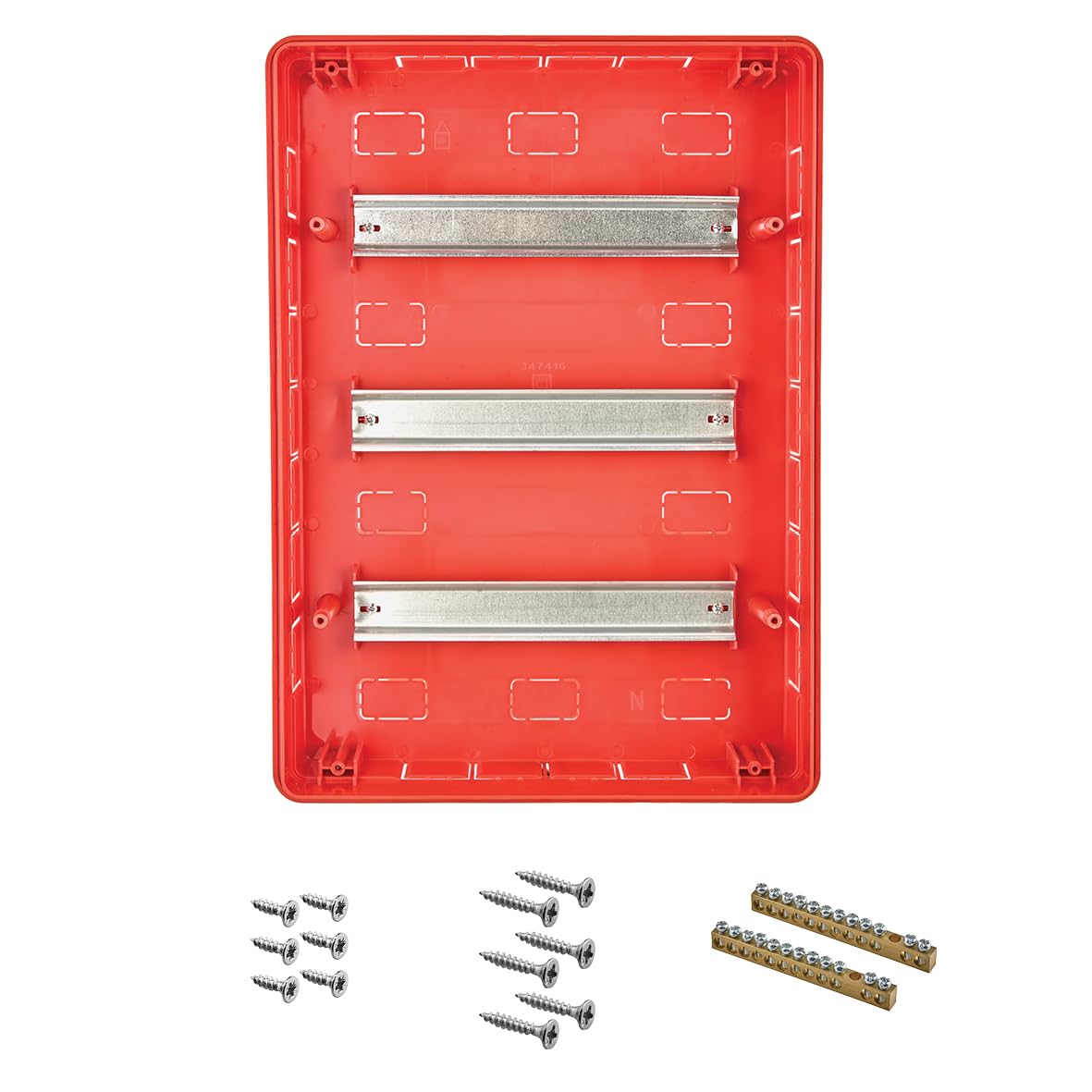 Lion Electric Scatola di distribuzione a incasso, 3 file, 36 moduli, IP40, scatola dei fusibili con porta trasparente, piccolo distributore per montaggio a incasso