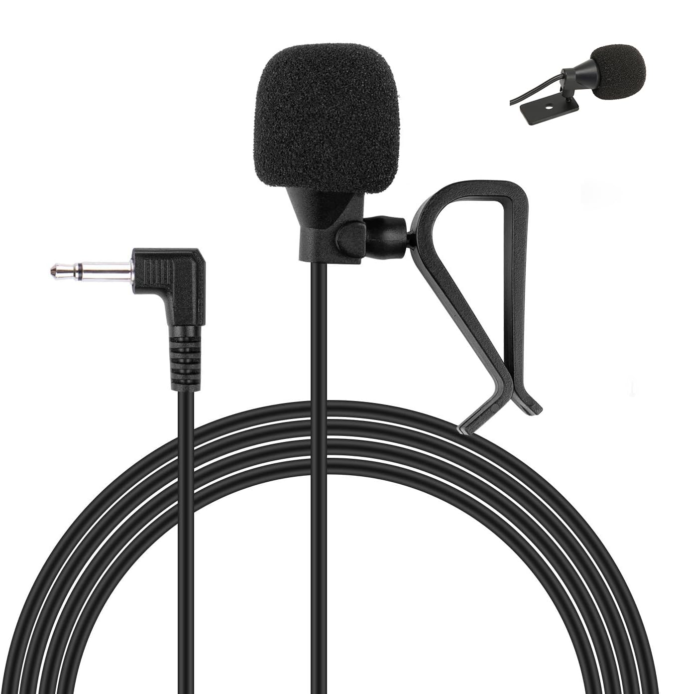 Externes 3,5-mm-Mikrofon, Automikrofon, Plug-and-Play, Genaue Datenübertragung mit U-Clip für Langstreckenübertragung, Geeignet für die Meisten Autoradios