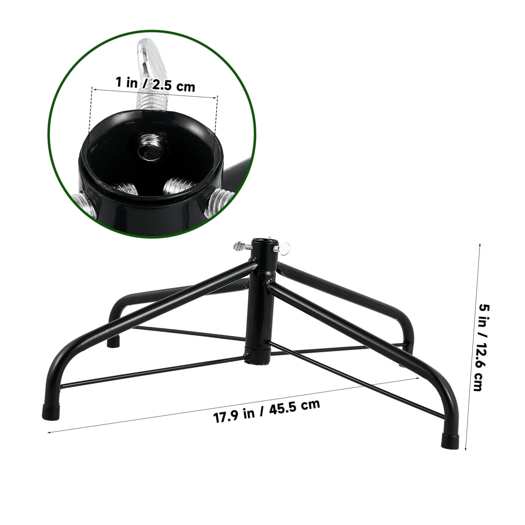 Garneck 45cm Christmas Tree Base Stand Metal Tree Stand Folding Design Sturdy Iron Holder