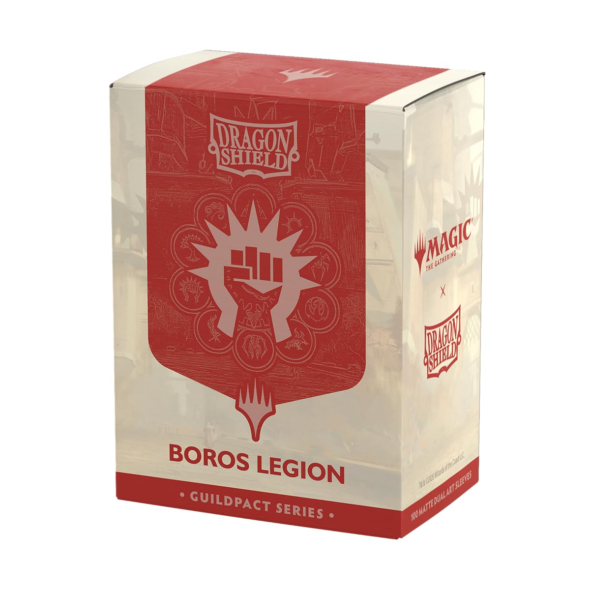 Dragon Shield | Matte Dual Art Sleeves | MTG Guildpact Series | 100 CT - Smooth & Tough Premium TCG Sleeves | Compatible with Pokemon, Flesh & Blood, One Piece & Magic the Gathering | Boros Legion — image 1