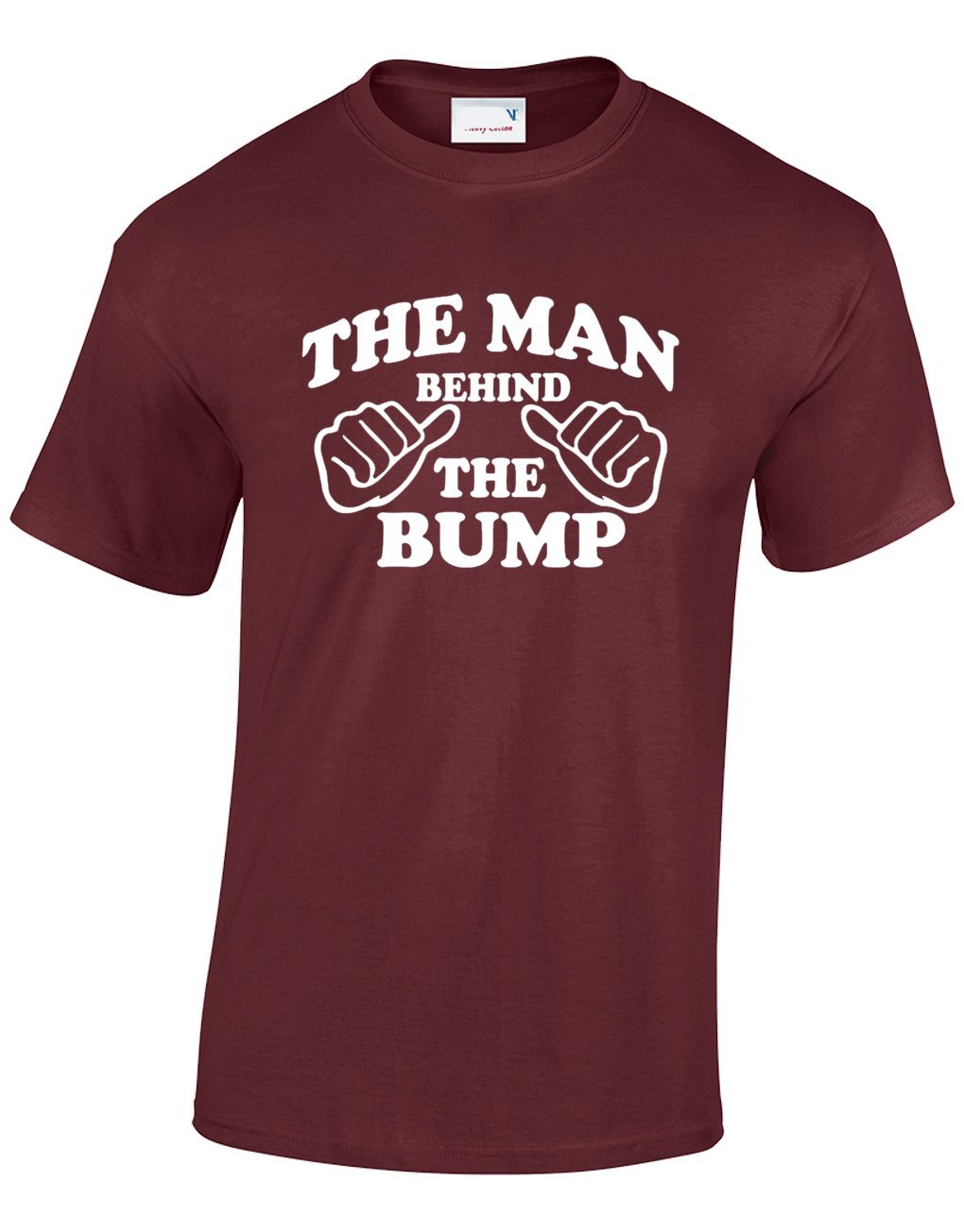 Crown Designs Men's Maroon The Man Behind The Bump Funny Cool For & Teenagers T-Shirts Tops - /Medium