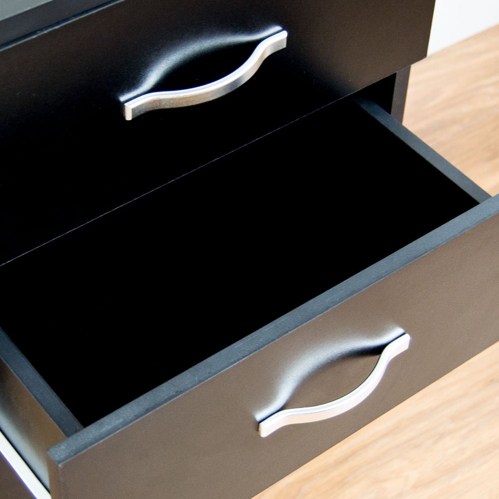 Vida Designs Grey Bedside Cabinet Chest Of Drawers, 3 Drawer With Metal Handles And Runners, Unique Anti-Bowing Drawer Support, Riano Bedroom - View #11