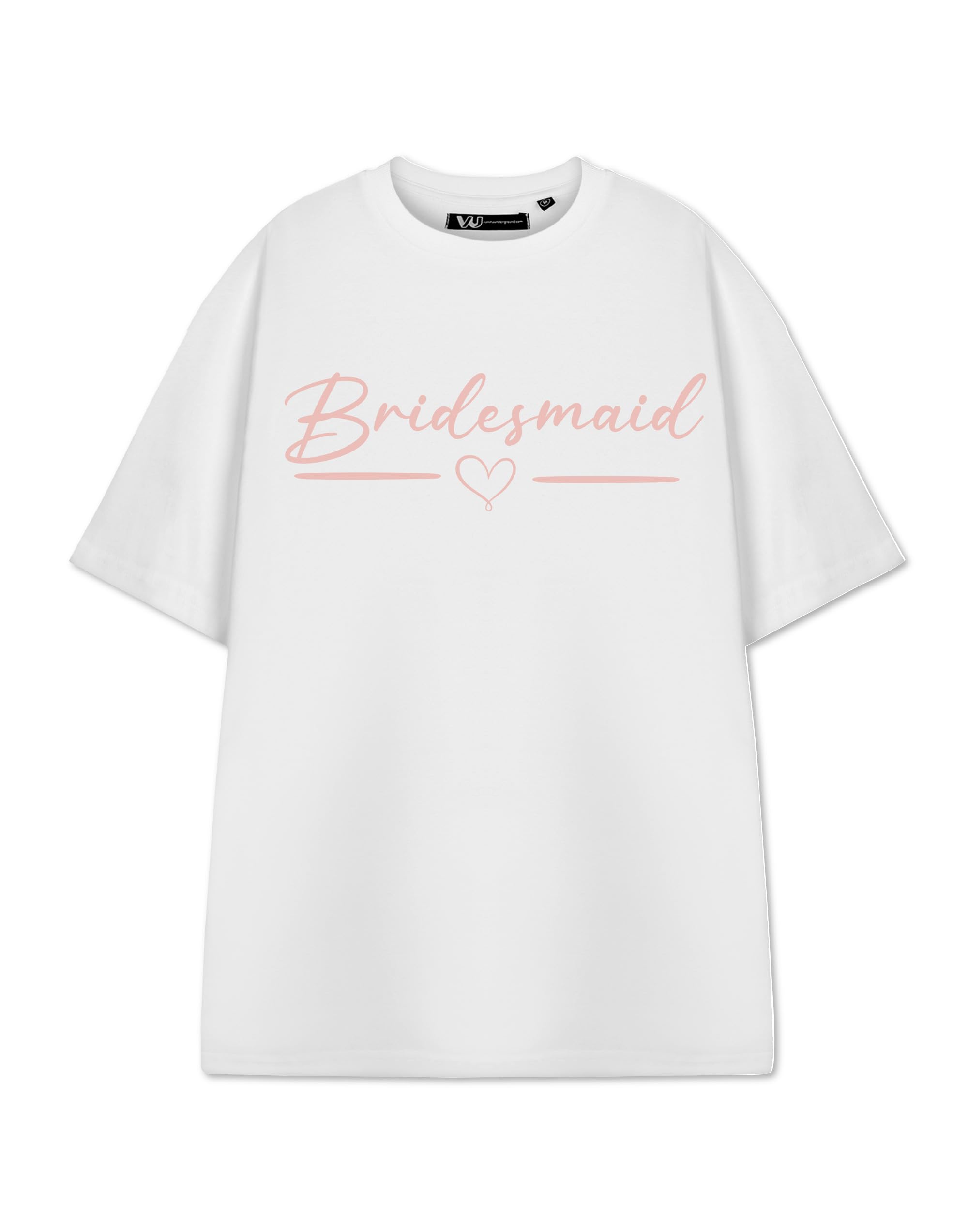Show Me The Merch Women's White - The Bridesmaid White Short Sleeved T-Shirt | The Bridesmaid Graphic Tee | Fun Wedding Party Apparel | Bridal Party Gift For | Casual Top For Her