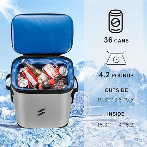 Miniatura 2 de ROCKBROS Mochila térmica aislada a prueba de fugas, enfriador suave, impermeable, 30 latas, mochila grande portátil con enfriador para camping,