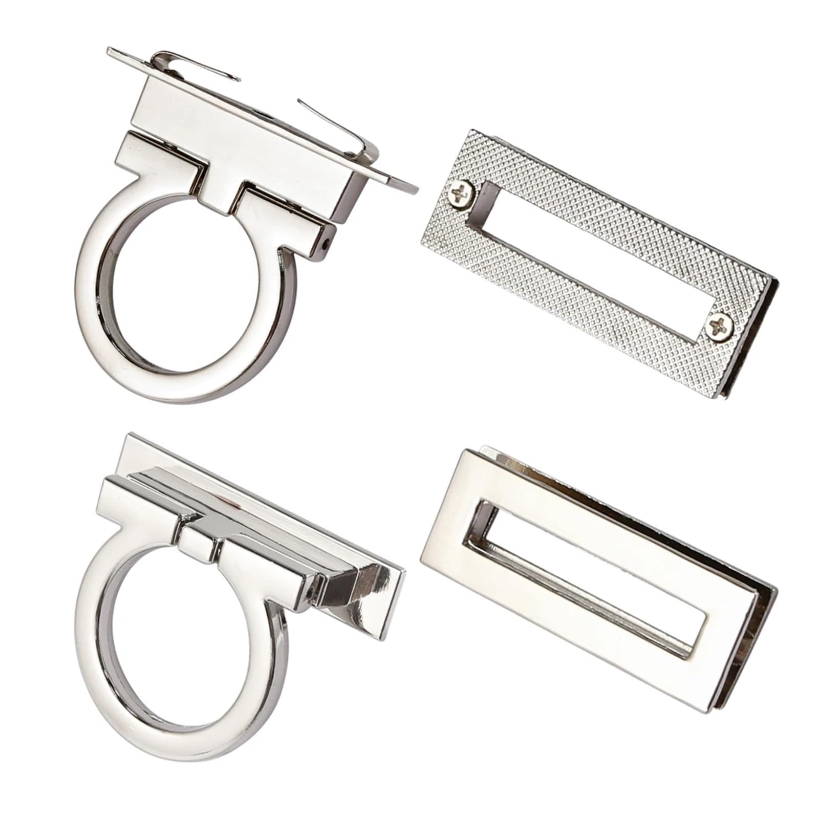 PVUVTNAHW 10PCS 4.7CM 5.4CM Rectangle Metal Clasp Turn Lock Twist Locks For DIY Handbag Bag Purse Hardware(L-lightgold)