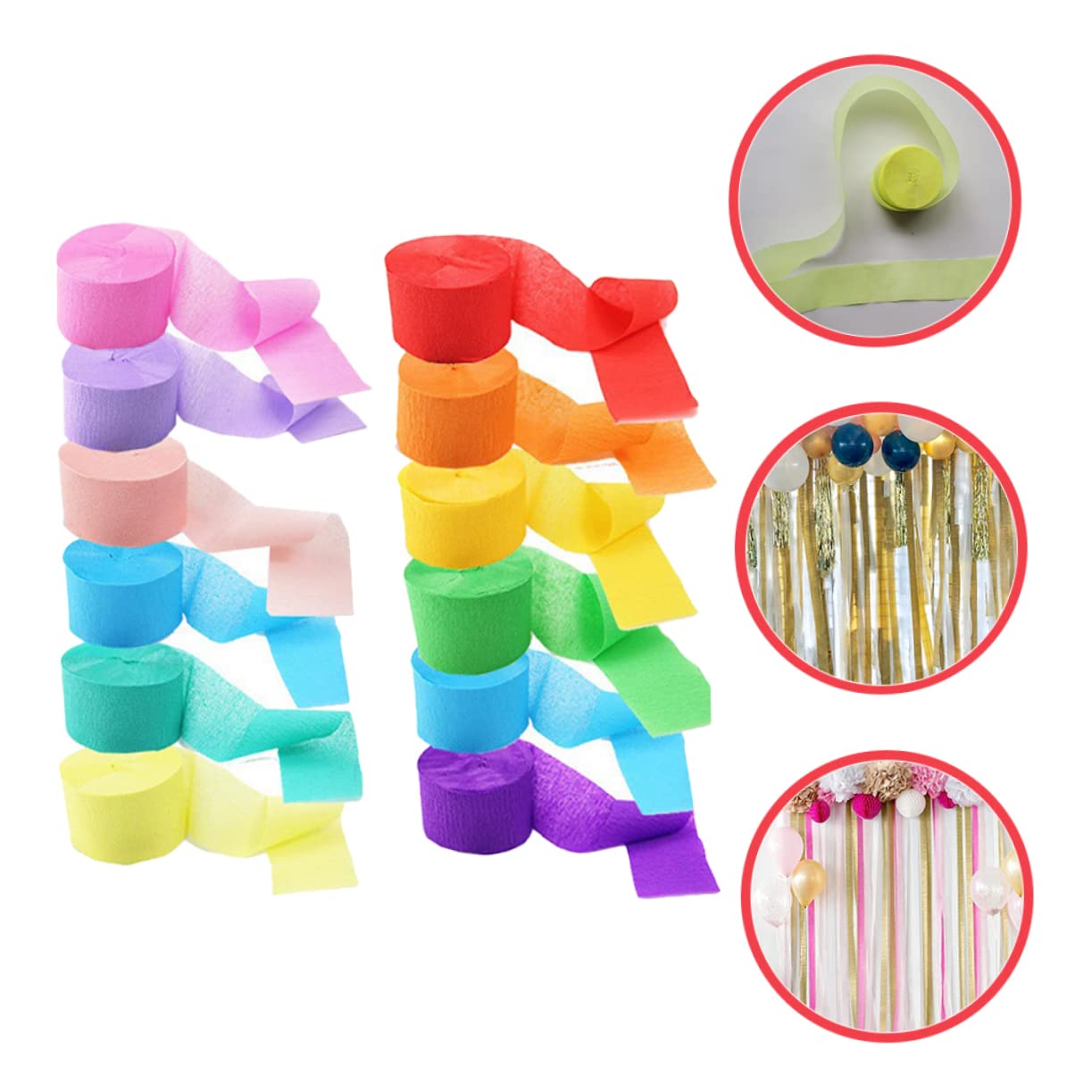 ABOOFAN 3 Series Pzas Serpentinas De Crepé Para Cumpleaños Decoración Fiesta Boda Fácil De Usar Rosa Oscuro 12 Piezas X 3